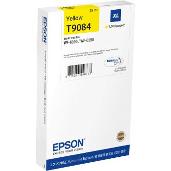 Epson T9084 Yellow tintapatron eredeti 4K 39 ml C13T908440