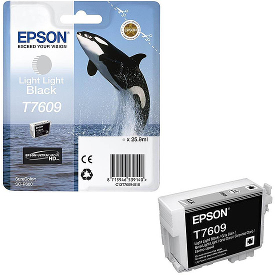 Epson UltraChrome 76 T7609 Light Light Black tintapatron eredeti 25,9ml C13T76094010 Kardszárnyú delfin
