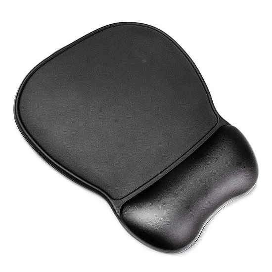 Ergonomikus egérpad és csuklótámasz, gél, öko bőr, nagy, csúszásgátló - fekete