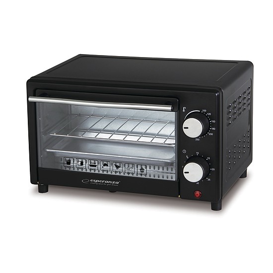 Esperanza Calzone mini sütő, 10 liter, 900 W, fekete (EKO007)
