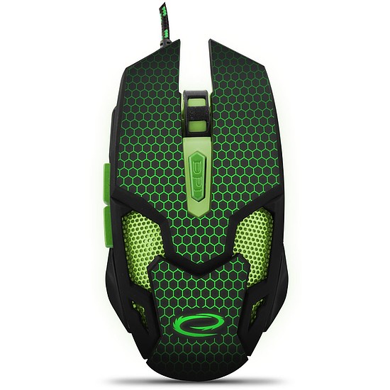 Esperanza Cobra MX207 Gamer vezetékes optikai egér 6D, USB, fekete-zöld (EGM207G)