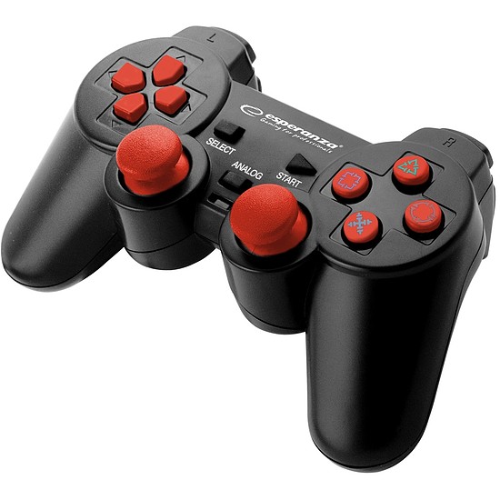 Esperanza Corsair Gamepad PS2/PS3/PC fekete-piros (EGG106R)