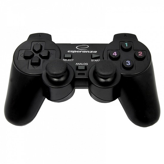 Esperanza Corsair Vibrációs Gamepad PS2/PS3/PC, USB, fekete (EG106)