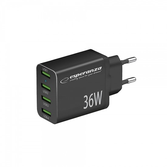 Esperanza gyorstöltő 36w 4x usb-a qc 3.0 18w (EZC107K)