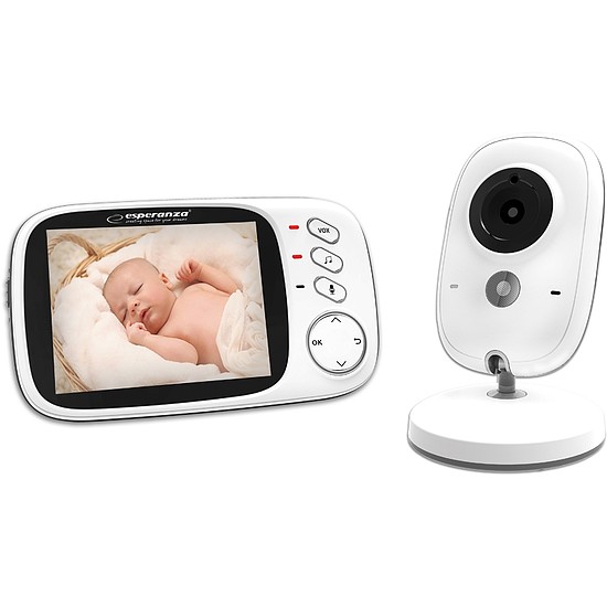 Esperanza Jacob Baby Monitor 3,2" LCD kijelzővel, fehér (EHM002)