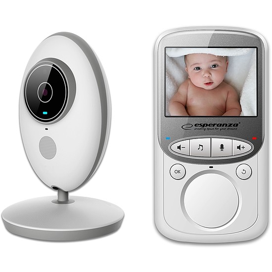 Esperanza Juan Baby Monitor 2,4" LCD kijelzővel, fehér-szürke (EHM003)