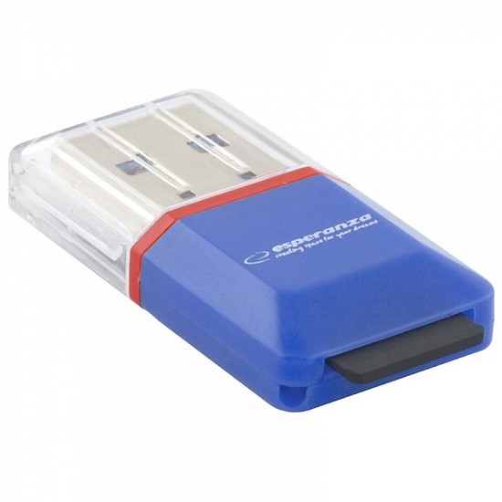 Esperanza microSD kártyaolvasó USB2.0, kék (EA134B)