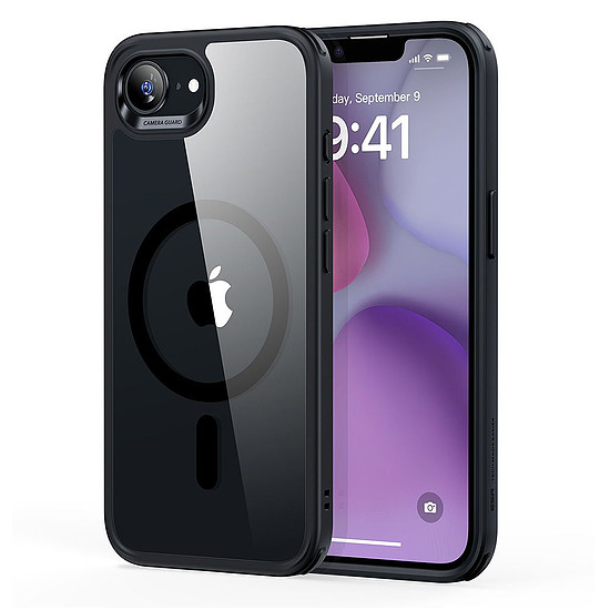 ESR Classic Hybrid Halolock MagSafe iPhone 16e tok - átlátszó-fekete