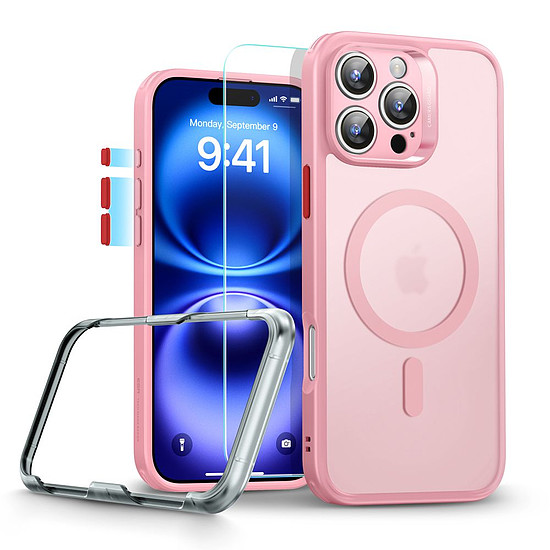 ESR Classic Pro Set Halolock MagSafe tok iPhone 16 Pro Maxhoz - rózsaszín