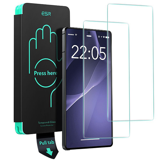ESR edzett üveg 2 db-os csomag Samsung Galaxy S25 Ultra készülékhez - átlátszó