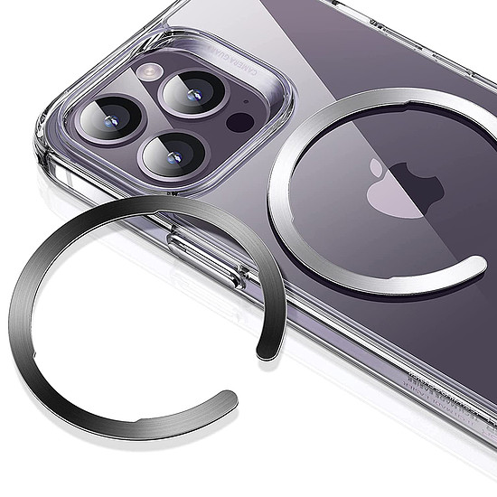 ESR - HaloLock adapter (2 csomag) - Kompatibilis a MagSafe-el, Univerzális telefongyűrű Samsunghoz, iPhone - Fekete/ezüst (KF2313285)