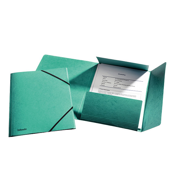 Esselte Luxus prespán karton gumis mappa A4 zöld 150 lap 10 db / csomag 26596/ 1326508