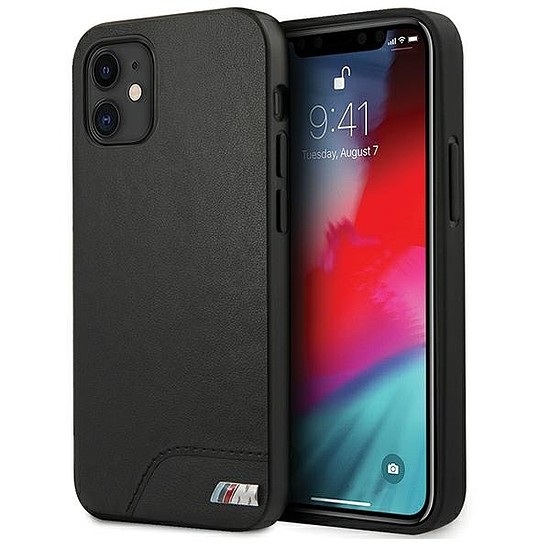 Etui BMW BMHCP12SMHOLBK iPhone 12 mini 5,4" czarny/fekete keménytok M Collection Smooth PU