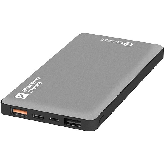 Extreme Media power bank 10000 mAh Quick Charge 3.0 szürke (NPB-1155)