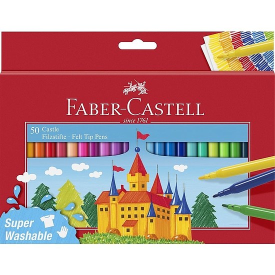 Faber-Castell filctoll készlet vízbázisú, kimosható 1mm 50 db-os