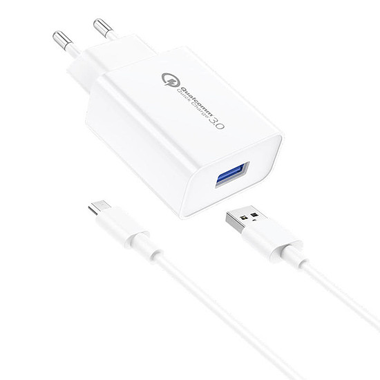 Fali töltő Foneng EU13 + USB-Micro USB kábel, 3A, fehér (EU13 Micro)