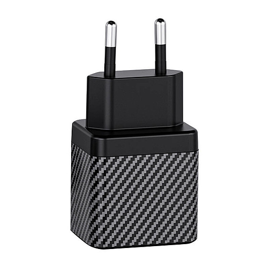 Fali töltő INVZI GaN 2x USB-C, 45W, EU fekete (GH4512EU)