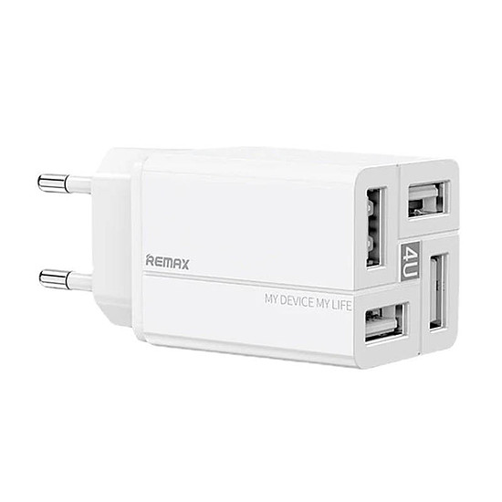 Fali töltő Remax, RP-U43, 4x USB, 3.4A, fehér (RP-U43 EU-white)