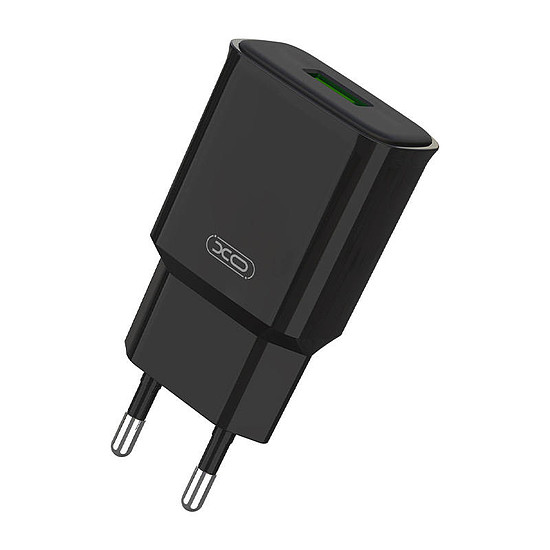 Fali töltő XO L92D, 1x USB, 18W, QC 3.0, fekete (L92D Black)