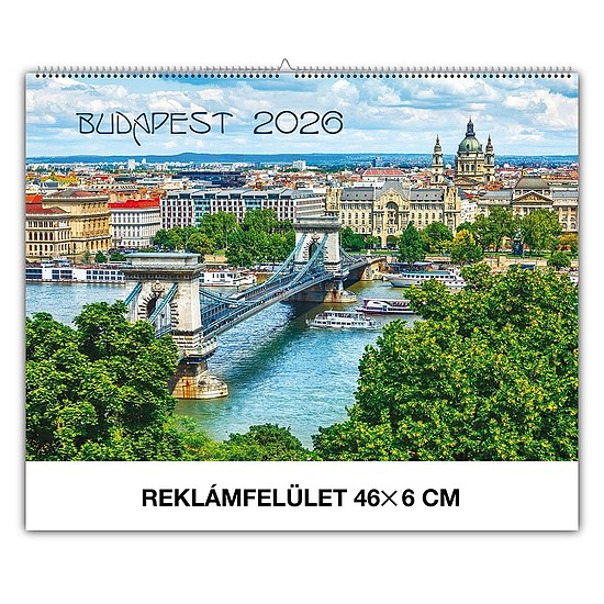 Falinaptár 2026 REALSYSTEM 460x320mm fekvő Budapest