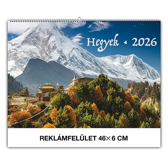 Falinaptár 2026 REALSYSTEM 460x320mm fekvő Hegyek