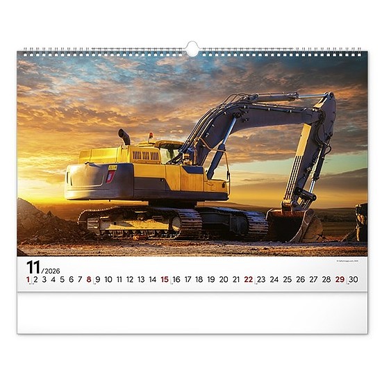Falinaptár 2026 REALSYSTEM 480x330mm fekvő Heavy machines