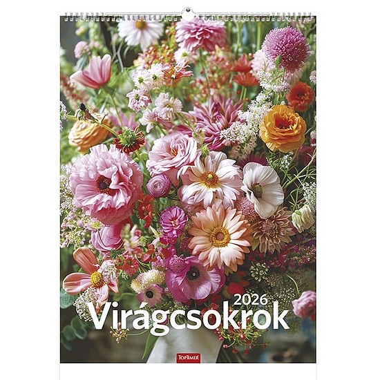 Falinaptár 2026 TOPTIMER T093 310x420mm álló Virágcsokrok