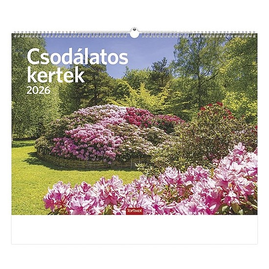 Falinaptár 2026 TOPTIMER T093 420x310mm fekvő Csodálatos kertek
