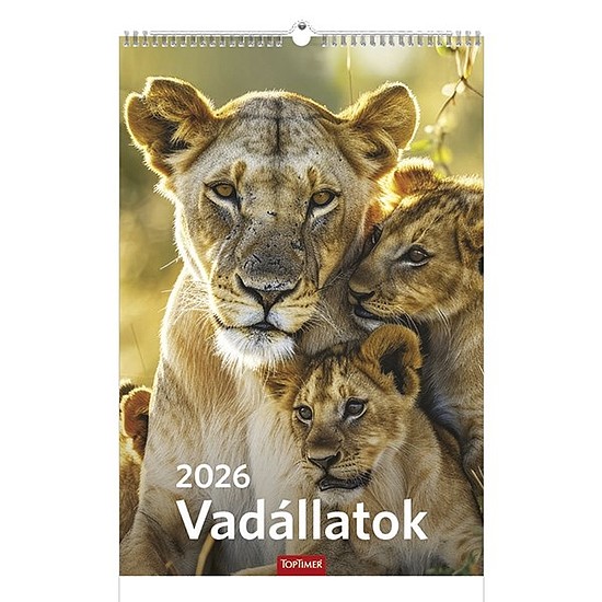 Falinaptár 2026 TOPTIMER T094 220x330mm álló Vadállatok
