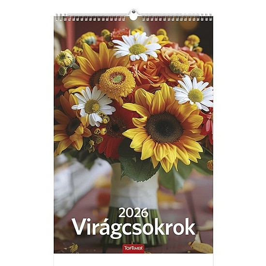 Falinaptár 2026 TOPTIMER T094 220x330mm álló Virágcsokrok