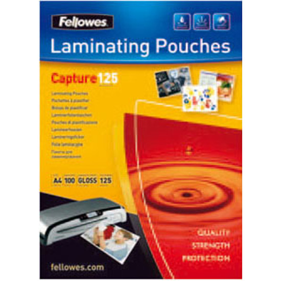 Fellowes lamináló fólia 64x95 mm 125 micron 100 ív/csomag 53067