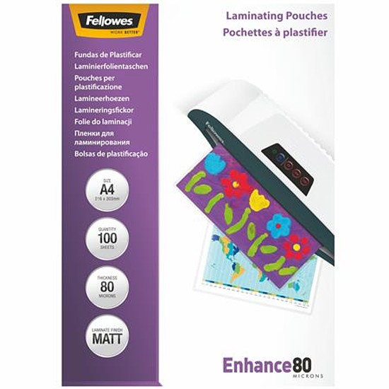 Fellowes lamináló fólia A4 80 micron 100 ív/csomag matt 54521