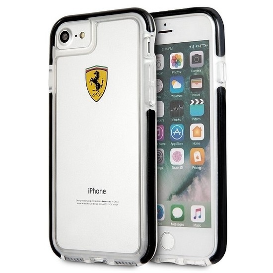 Ferrari Hardcase FEGLHCP7BK iPhone 7/8 SE 2020 / SE 2022 Ütésálló átlátszó fekete