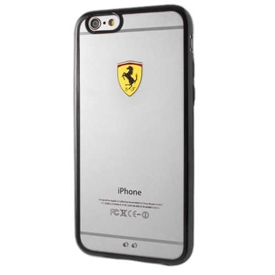 Ferrari Hardcase FEHCP6LBK iPhone 6/6S Plus versenypajzs átlátszó fekete