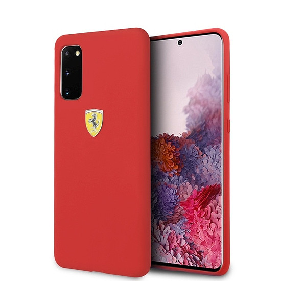 Ferrari szilikon tok Samsung Galaxy S20-hoz - piros