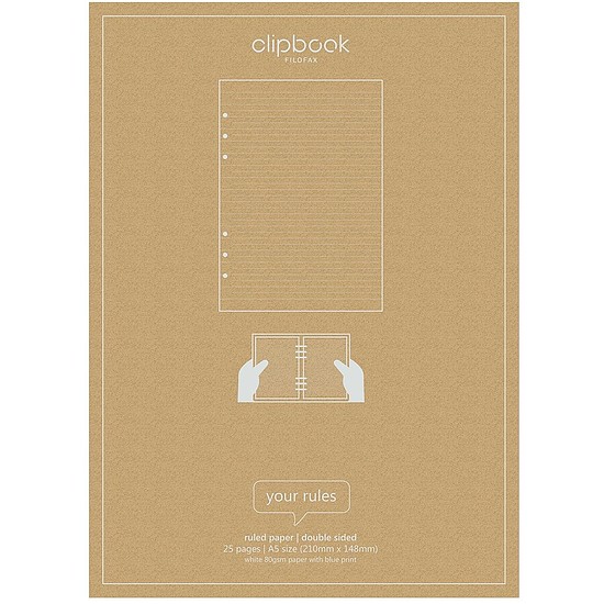 Filofax Clipbook A5 vonalas jegyzetlap
