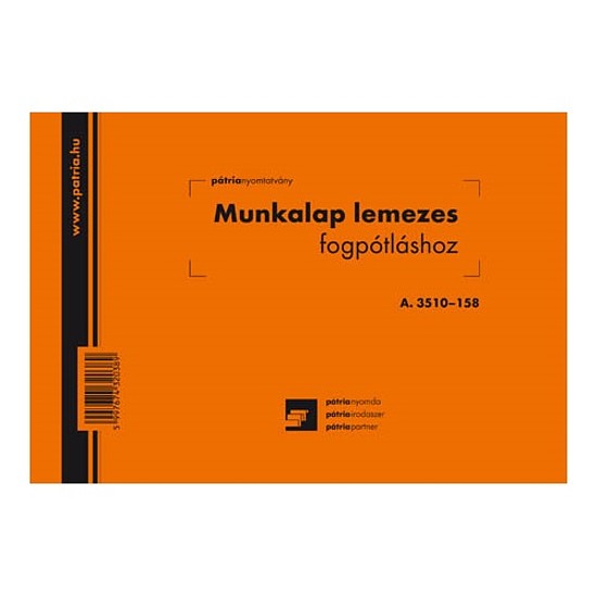 Fogászati munkalap tömb A5 50x3 lapos fekvő A.3510-158