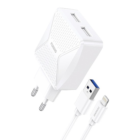 Foneng EU50 GaN töltő, 35W 2x USB-C-Lightning fehér (GAN35 C - Light)