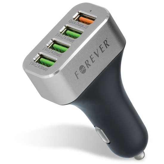 Forever Autós gyorstölto 4x USB, 30 W, fekete (FE458186)