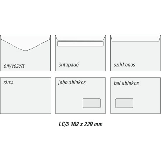Frama boríték LC5 162x229 mm öntapadó bélésnyomott 125101