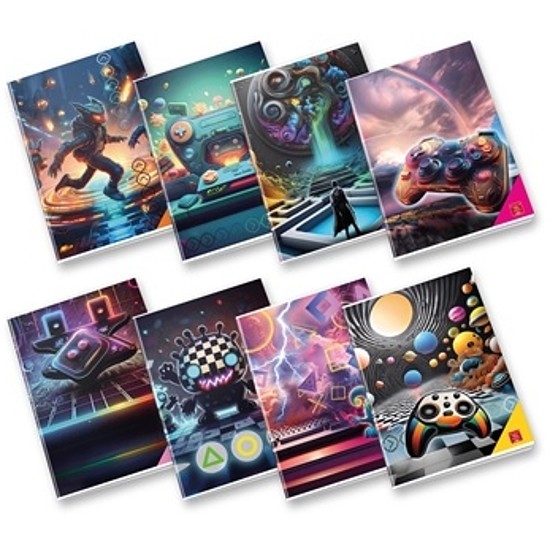 Füzet Pigna Electronic games A/4 tűzött 42 lapos vonalas margós