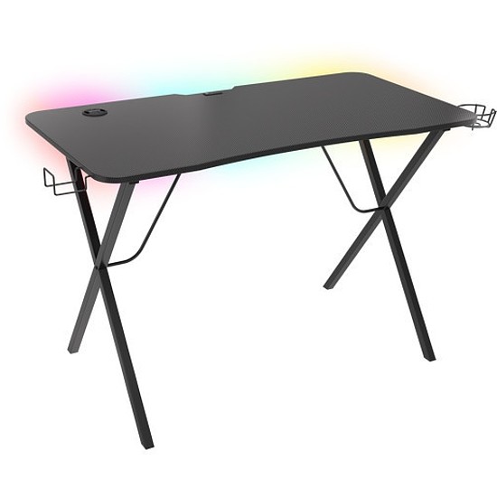 Genesis Holm 200 Gamer asztal RGB világítással, fekete (NDS-1606)
