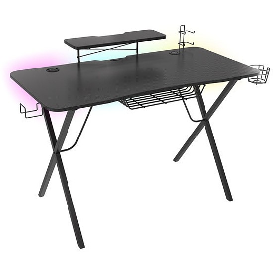 Genesis Holm 300 Gamer asztal RGB világítással, fekete (NDS-1550)