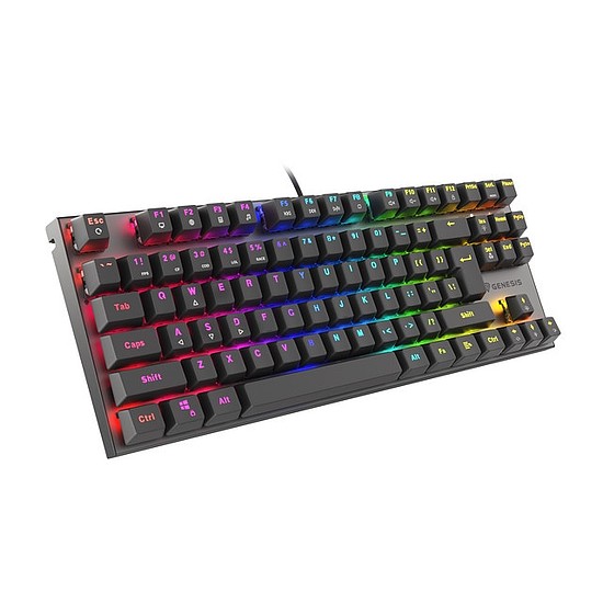 Genesis Thor 303 TKL fekete mechanikus gaming billentyűzet, US, RGB világítással, Red switch hot swap