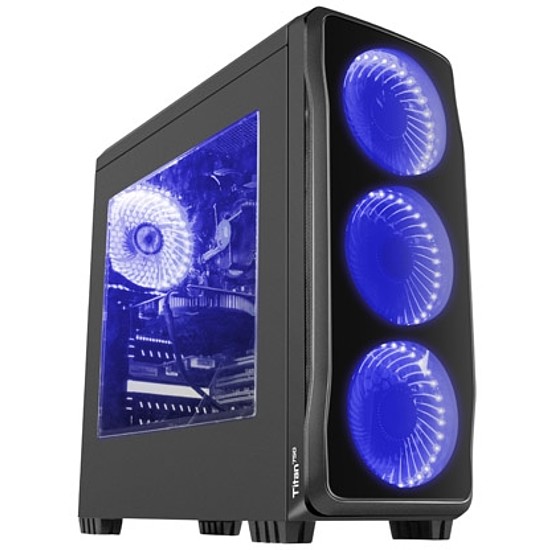 Genesis Titan 750 Midi Tower PC ház, USB 3.0, fekete-kék (NPC-1126)