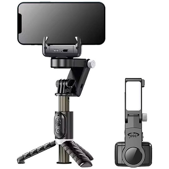 Gimbal/állvány lámpával APEXEL Q18 (fekete)