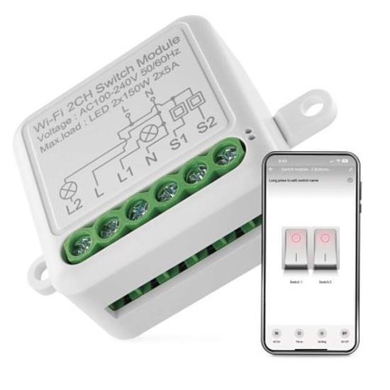 GoSmart kapcsolómodul IP-2102SW, Wi-Fi, 2 csatornás