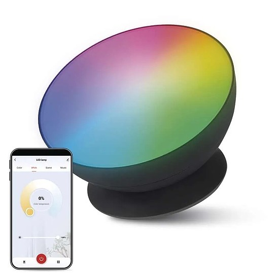 GoSmart LED hangulatlámpa, fekete, meleg fehér-hideg fehér/ RGB, WiFi (ZCW11BR)