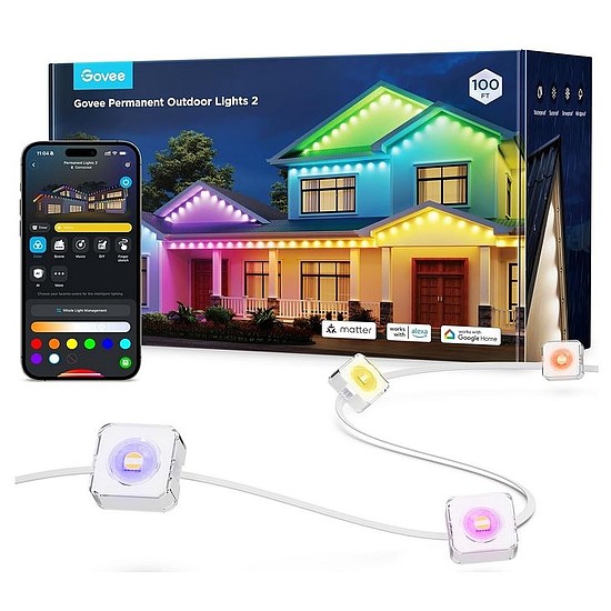 Govee állandó kültéri világítófüzér (30M) Fehér Wifi + Bluetooth vezérléssel