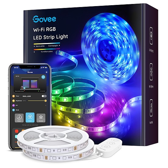 Govee RGB Smart Wi-Fi + Bluetooth LED szalagfények (10 m) [A energiaosztály]